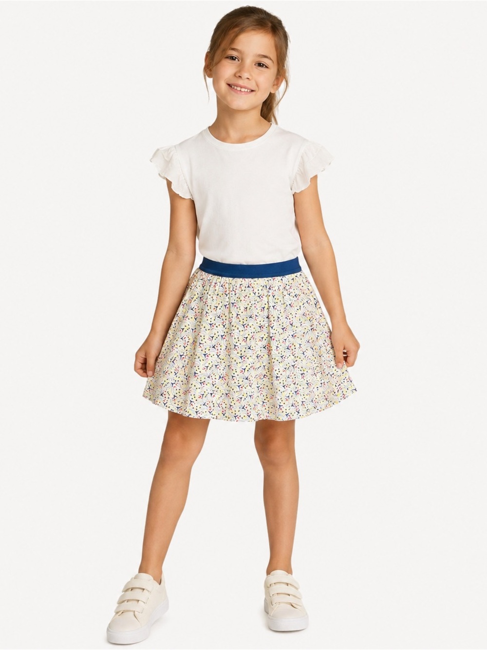 Okaïdi Girls Skirt 5Y 100cm | French Cotton A-Line Skirt | Back to school style